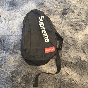 Supreme Sling Bag Black - Vertical Logo Crossbody Shoulder Backpack - One Size